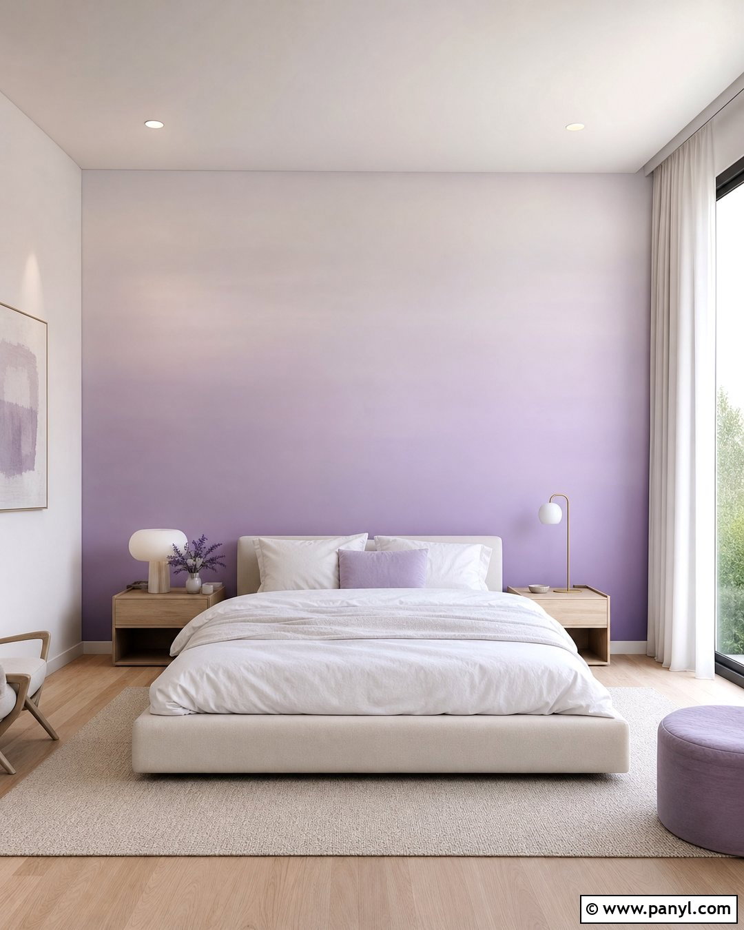 Ombre Lavender Accent Wall - 30 Lavender Accent Wall Ideas