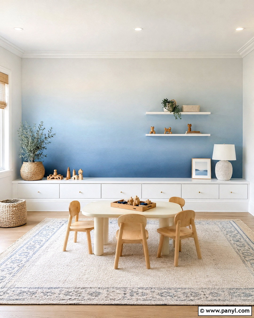 Ombre Playroom Accent Wall - 20 playroom accent wall ideas
