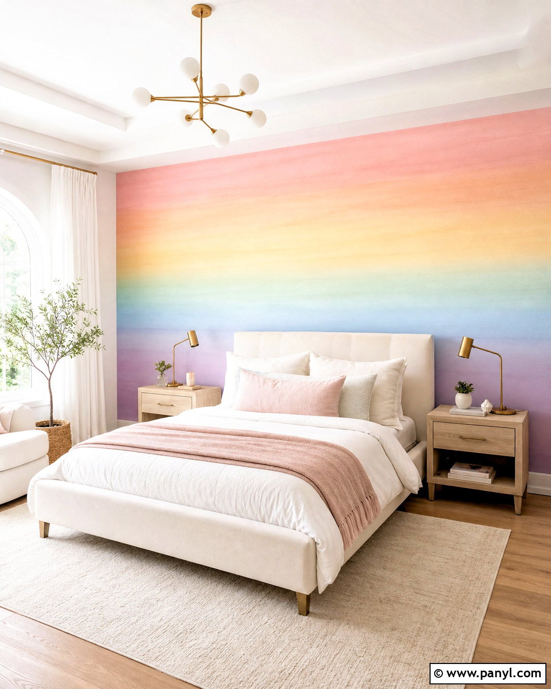 Ombre Rainbow Accent Wall - 20 rainbow accent wall ideas