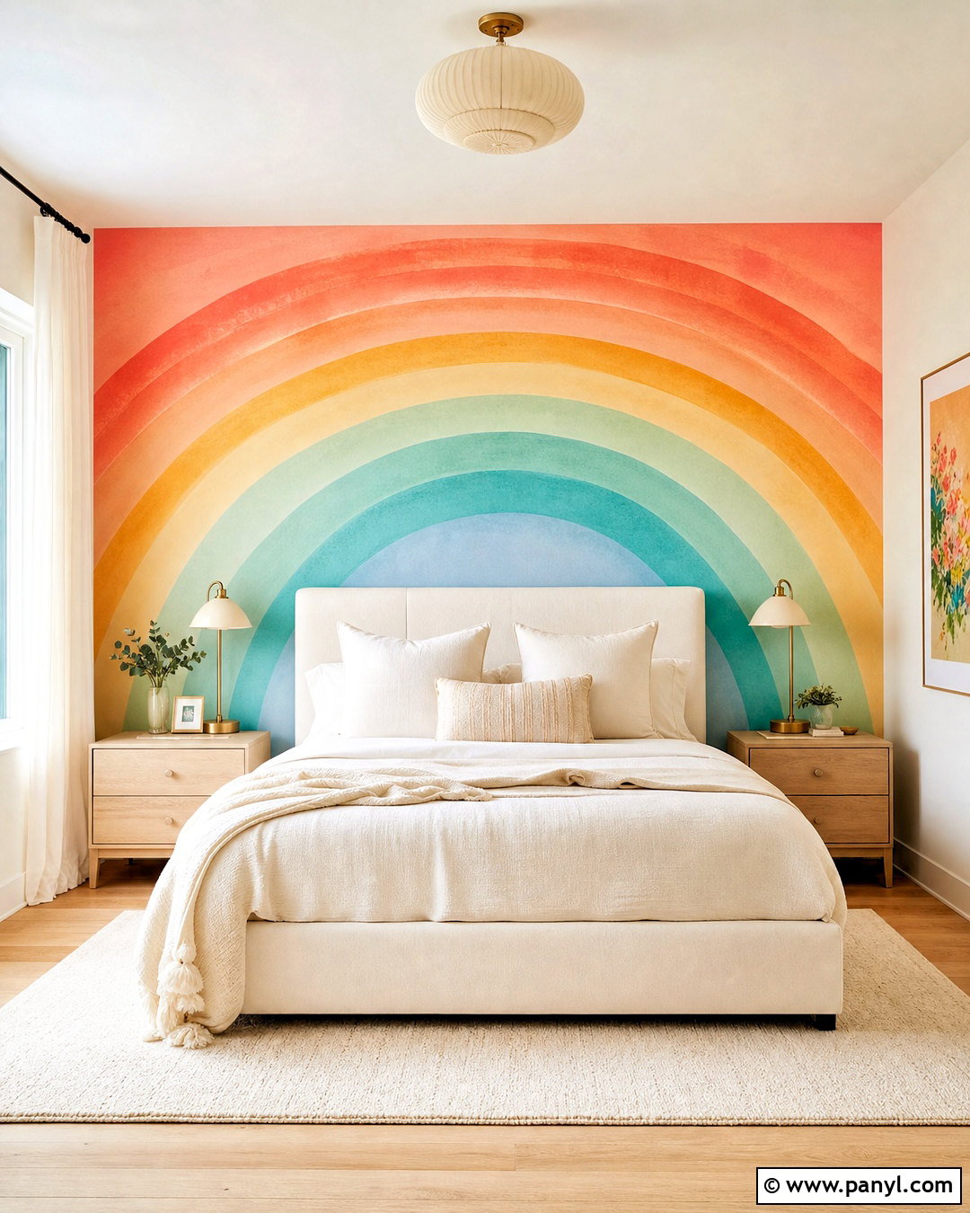Ombre Rainbow Wall Mural - 20 rainbow wall mural ideas