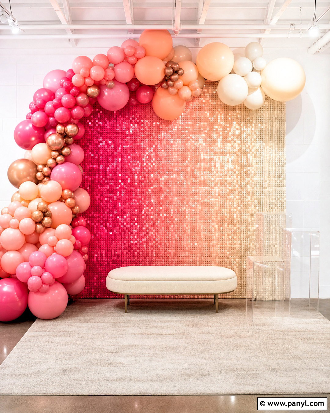 Ombre Sequin Wall Backdrop - 20 sequin wall backdrop ideas