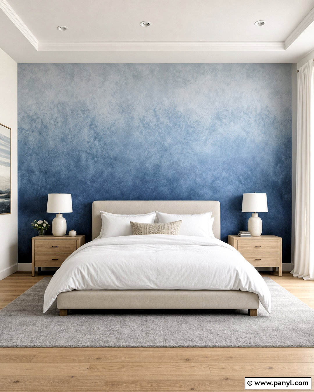 Ombre Sponge Painted Accent Wall - 20 sponge painting walls