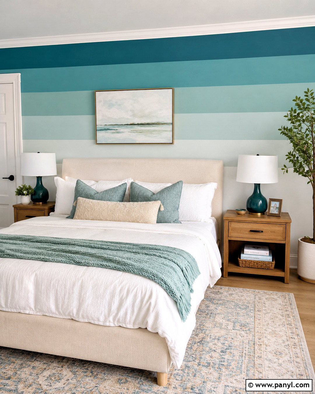 Ombre Stripe Painters Tape Wall - 20 painters tape wall ideas