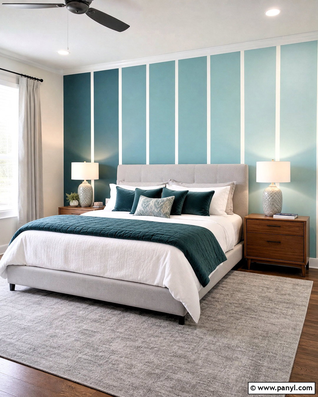 Ombre Striped Bedroom - 20 striped walls bedroom ideas