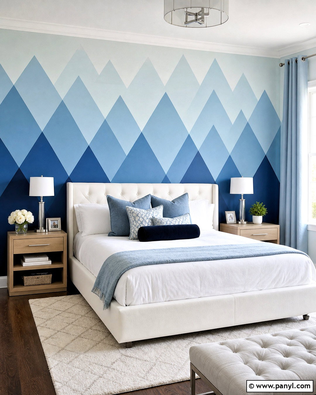 Ombre Triangle Wall - 20 triangle wall design ideas