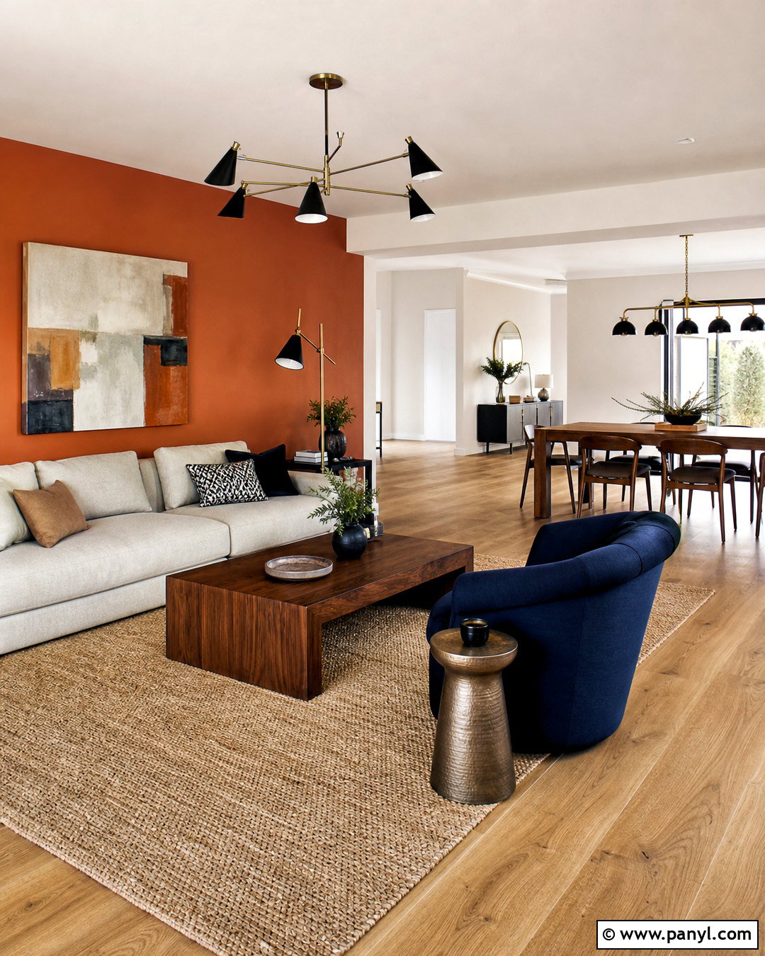 Open Concept Burnt Orange Living Room Wall - 20 burnt orange living room walls