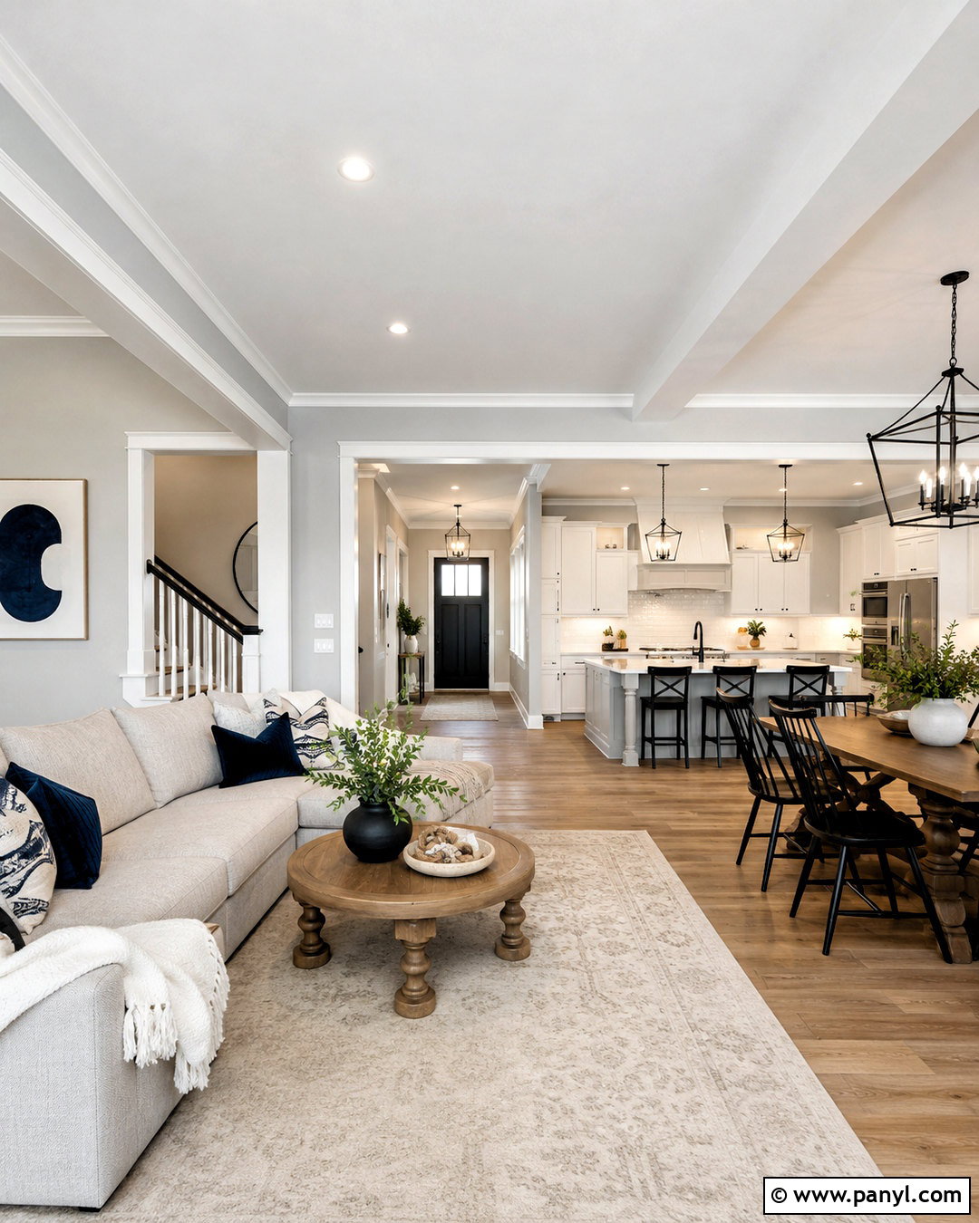 Open Concept Gray Walls With White Trim - 20 White Trim With Gray Walls