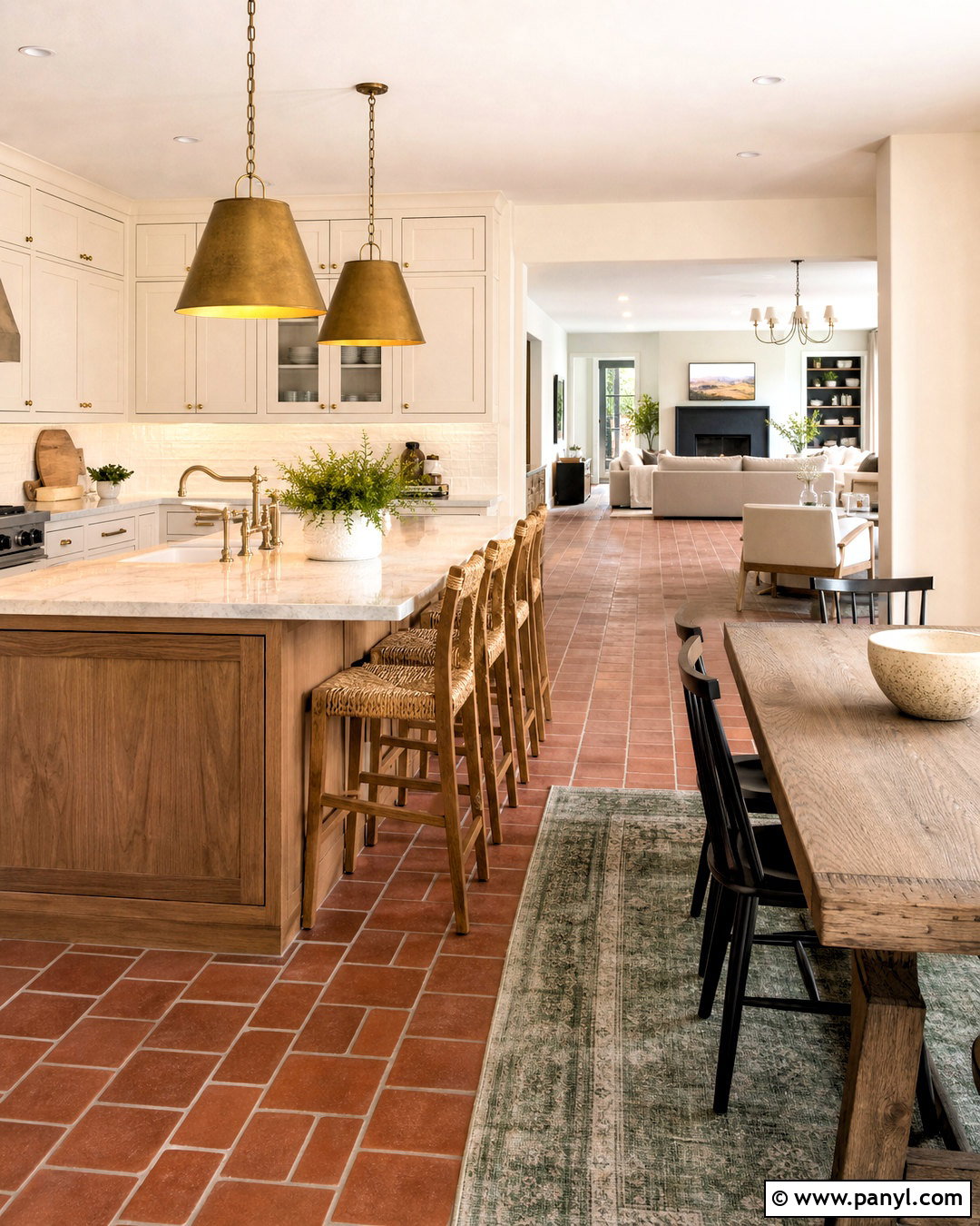 Open Concept Kitchen With Terra Cotta Tile Floor - 20 kitchen with terra cotta tile floor ideas