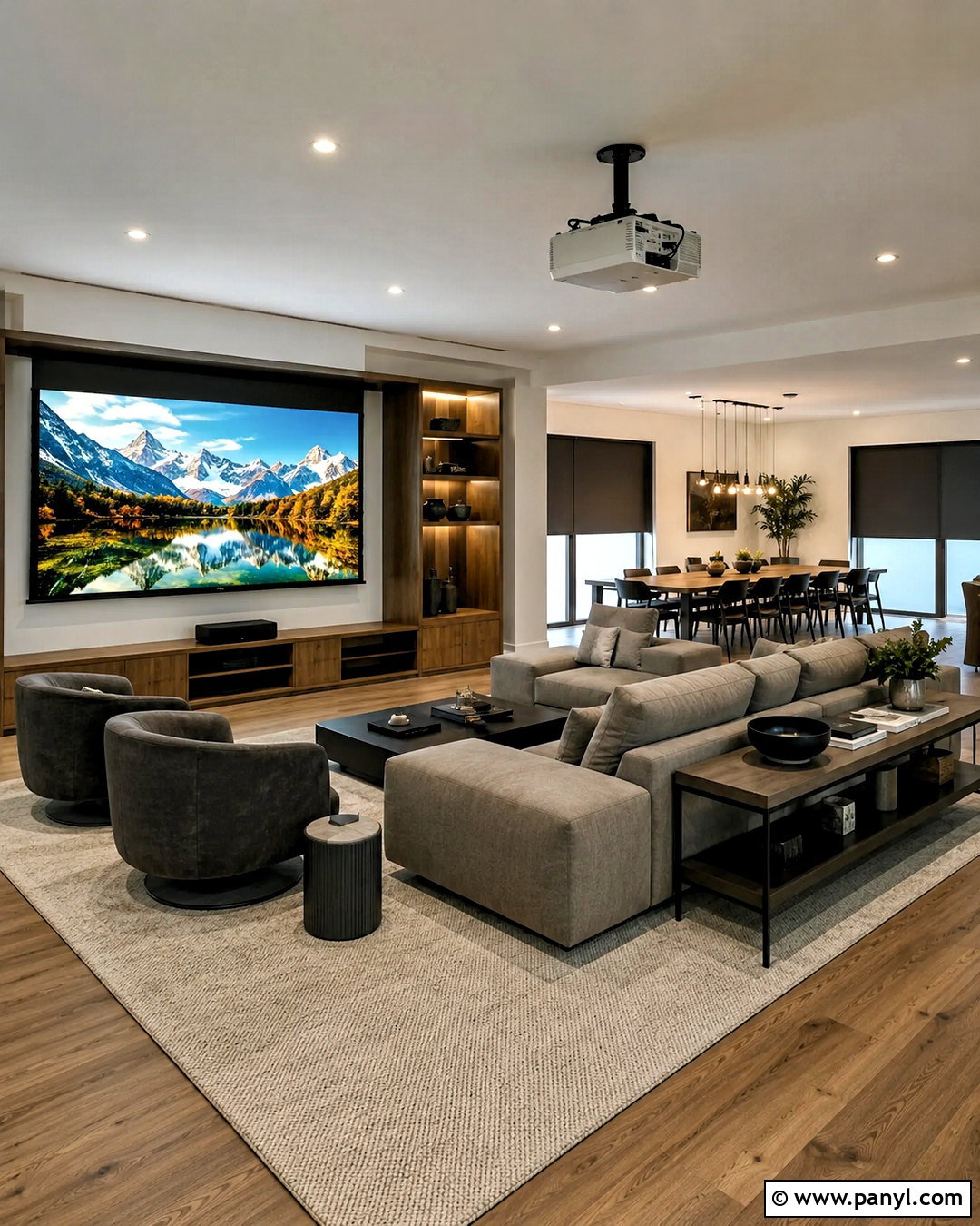 Open Concept Living Room With Projector - 20 living room with projector ideas