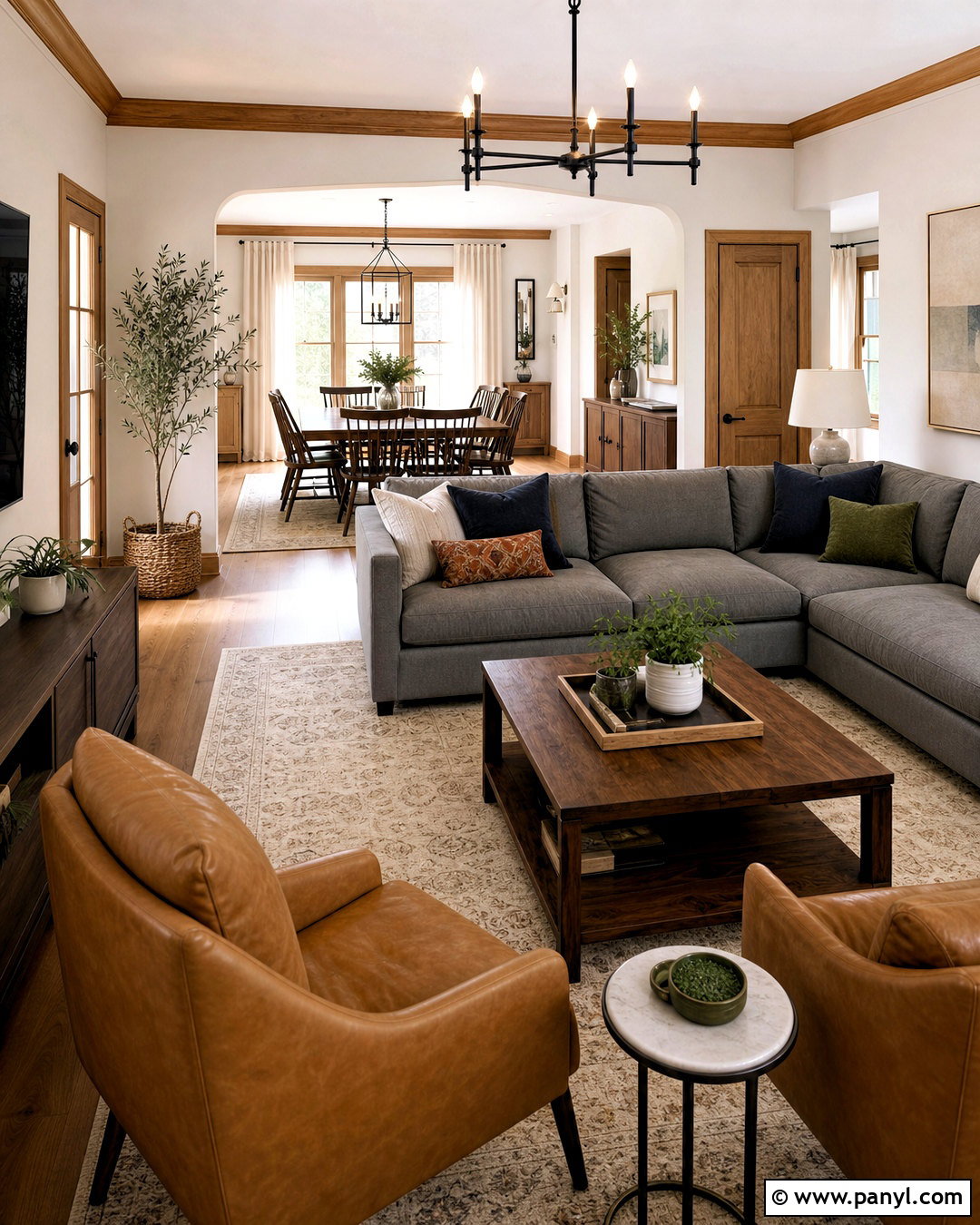 Open Concept Oak Trim Living Room - 20 oak trim living room ideas