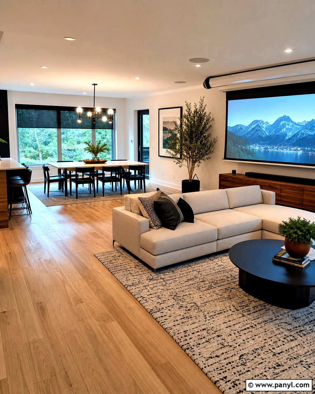 Open Concept Projector Living Room - 20 tv projector living room ideas