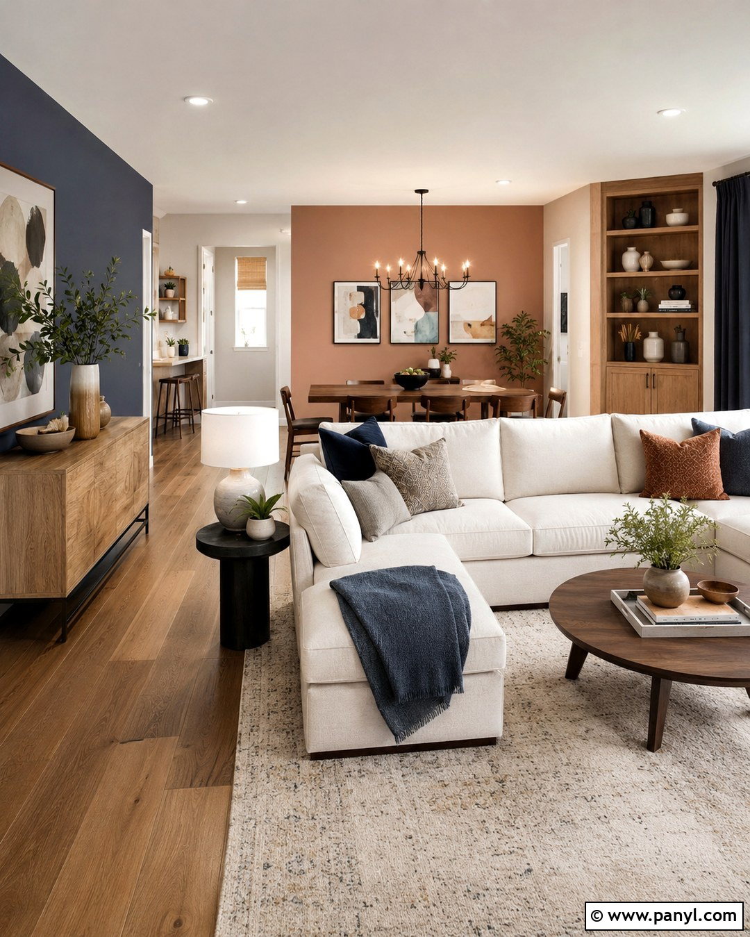 Open Concept Wall Color Zones - 20 Each Wall Different Color Ideas