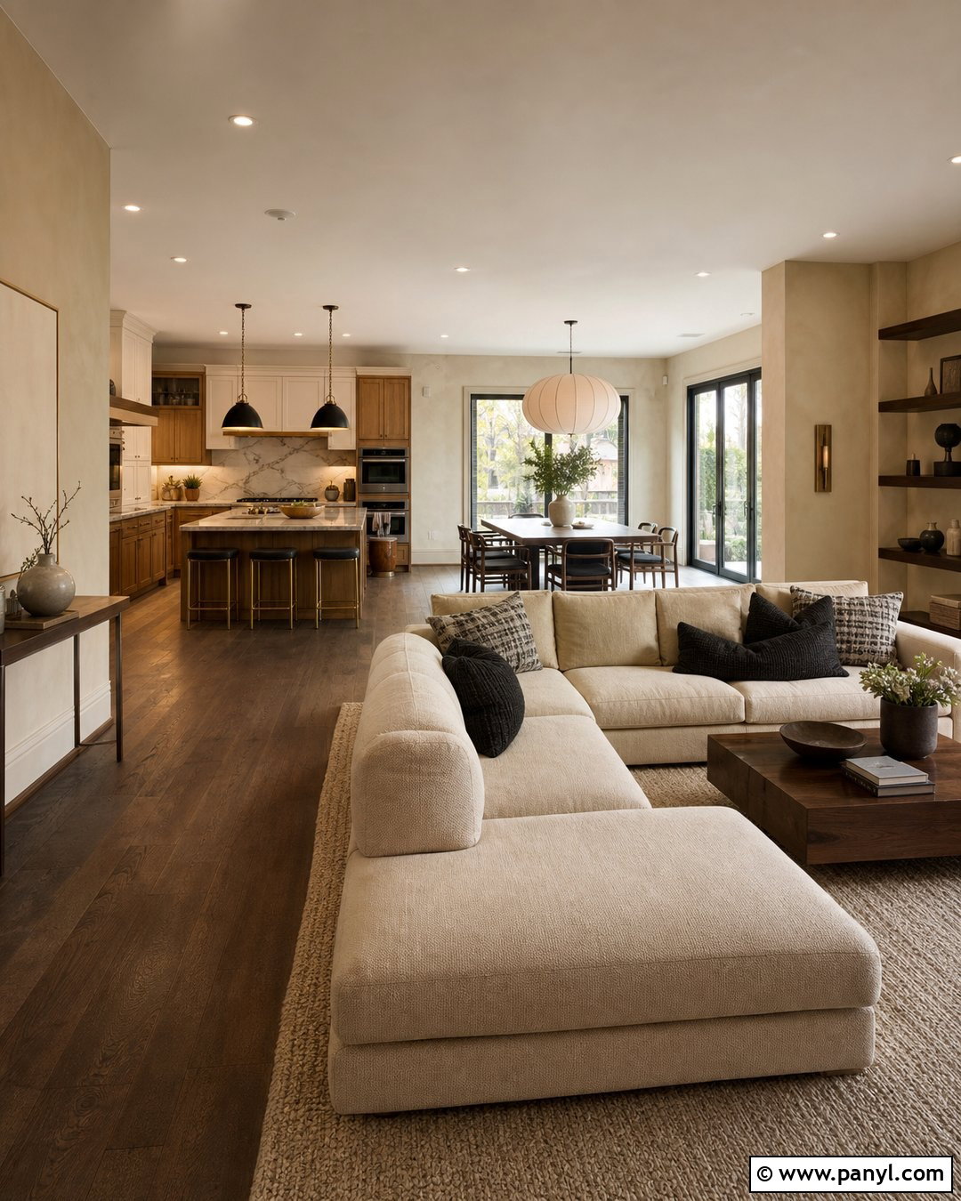 Open Floor Plan With Cream Limewash Walls - 30 cream limewash walls