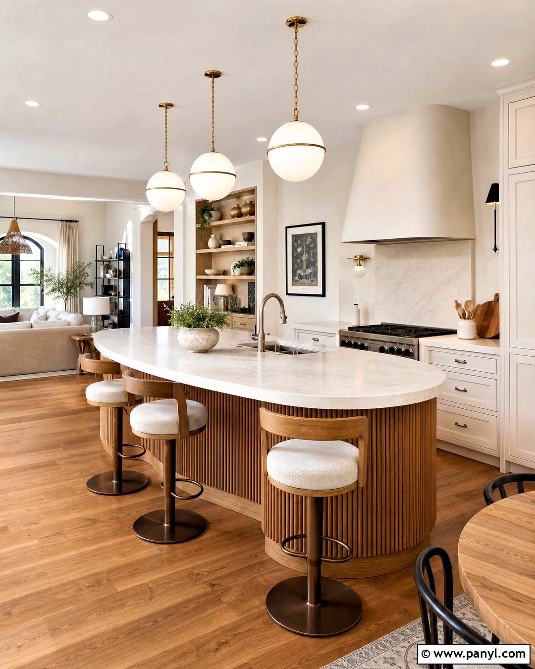 Open Kitchen With Curved Island - 20 open kitchen design ideas