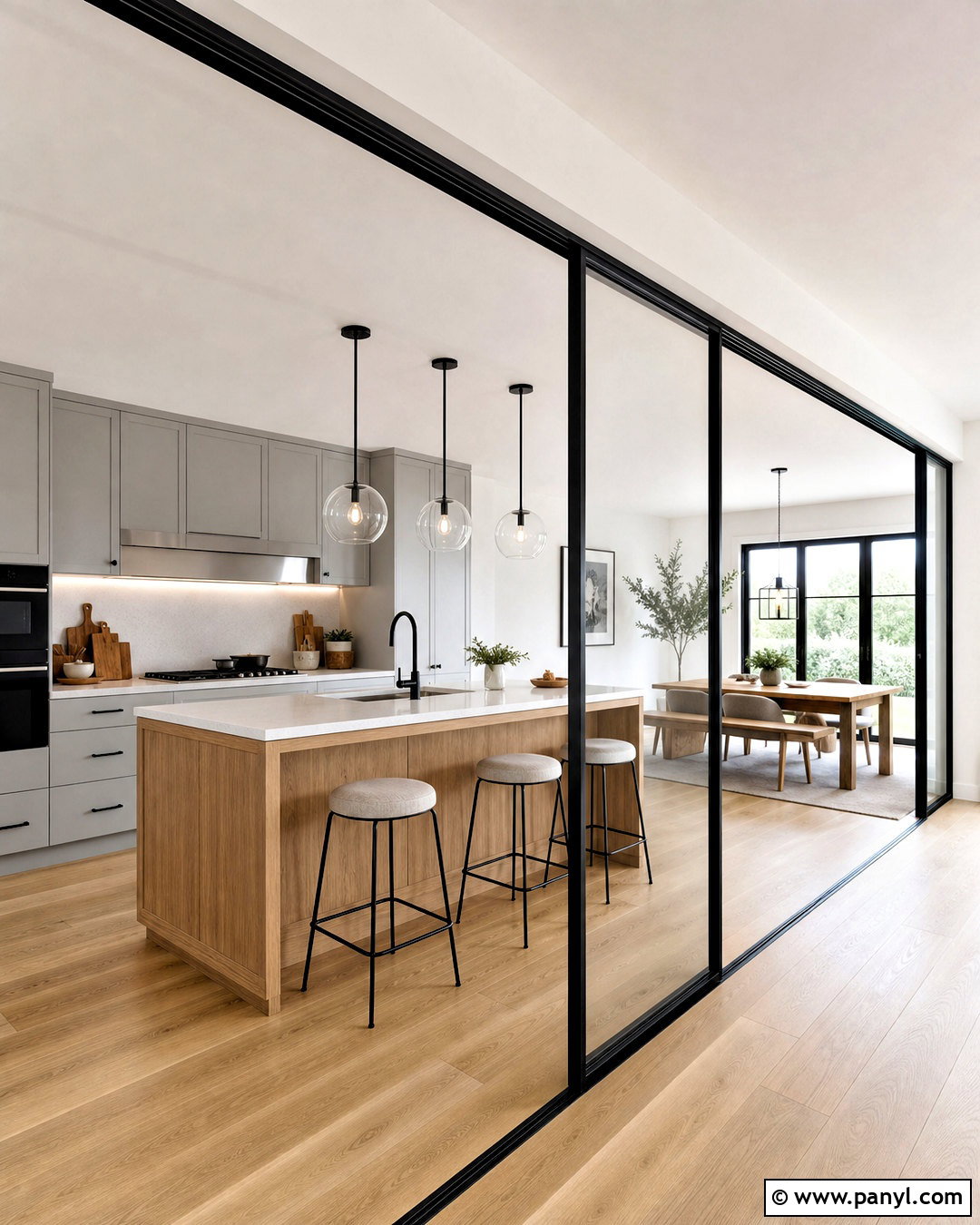 Open Kitchen With Glass Partition - 20 open kitchen design ideas