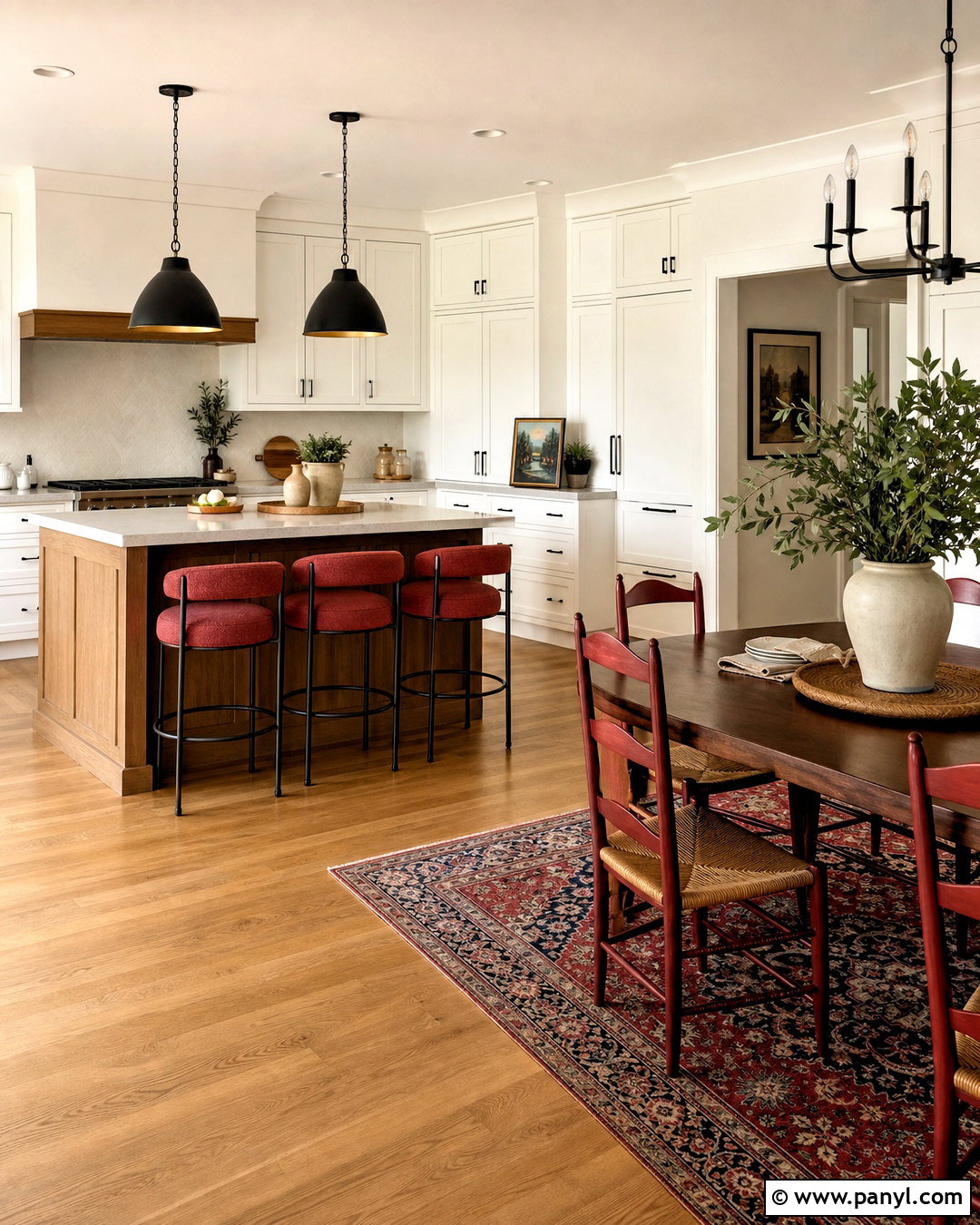 Open Kitchen With Red Dining Accents - 20 kitchen with red accents