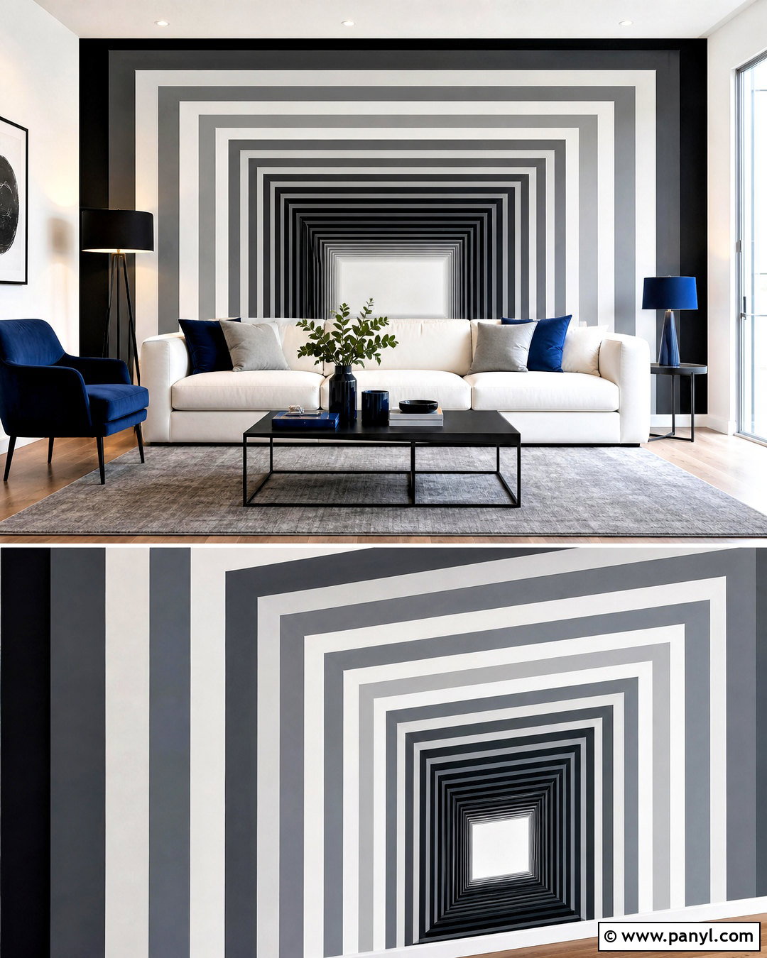 Optical Tunnel 3D Wall Painting - 20 3d wall painting ideas living rooms
