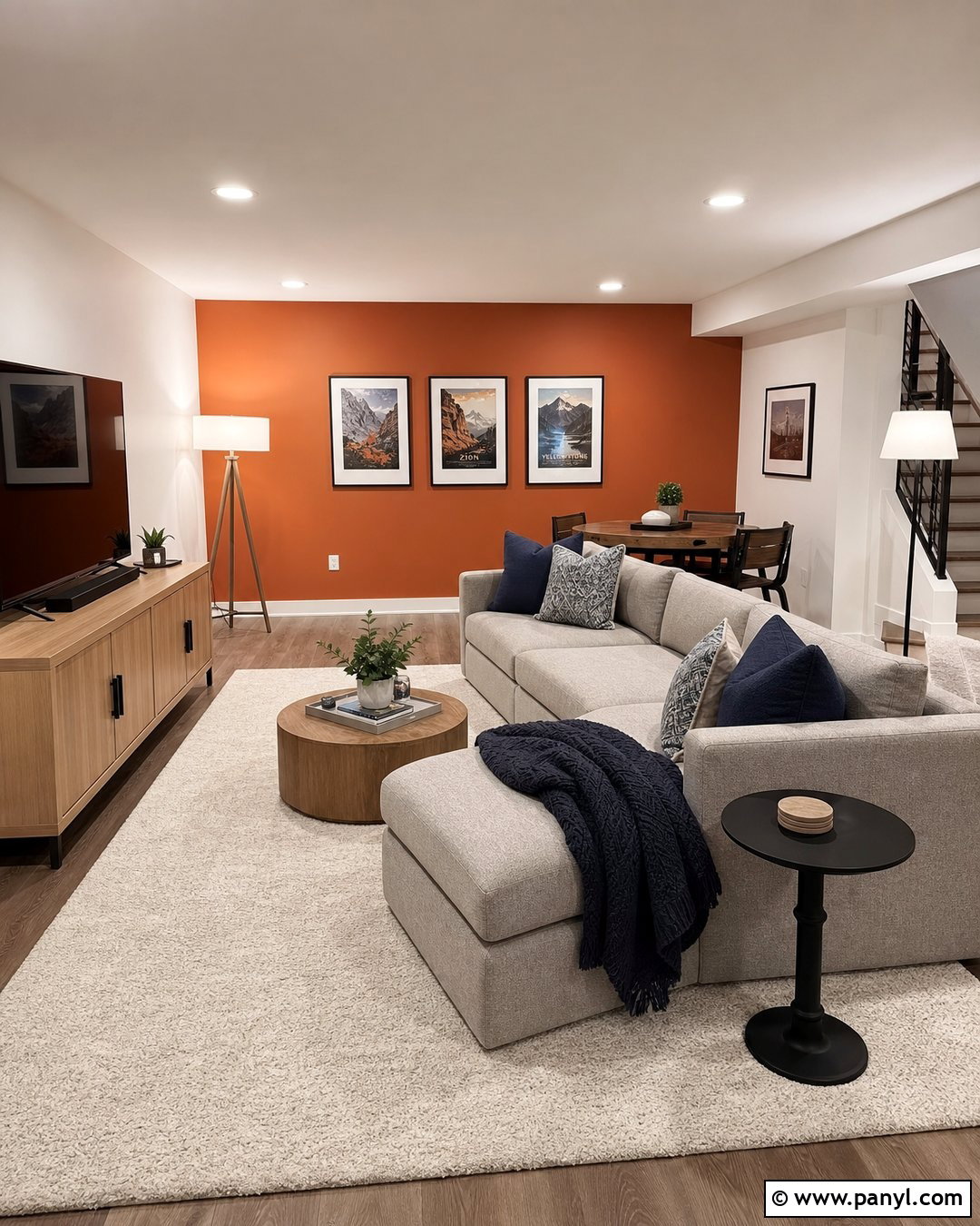 Orange Accent Wall For Basement Lounge - 30 orange accent walls