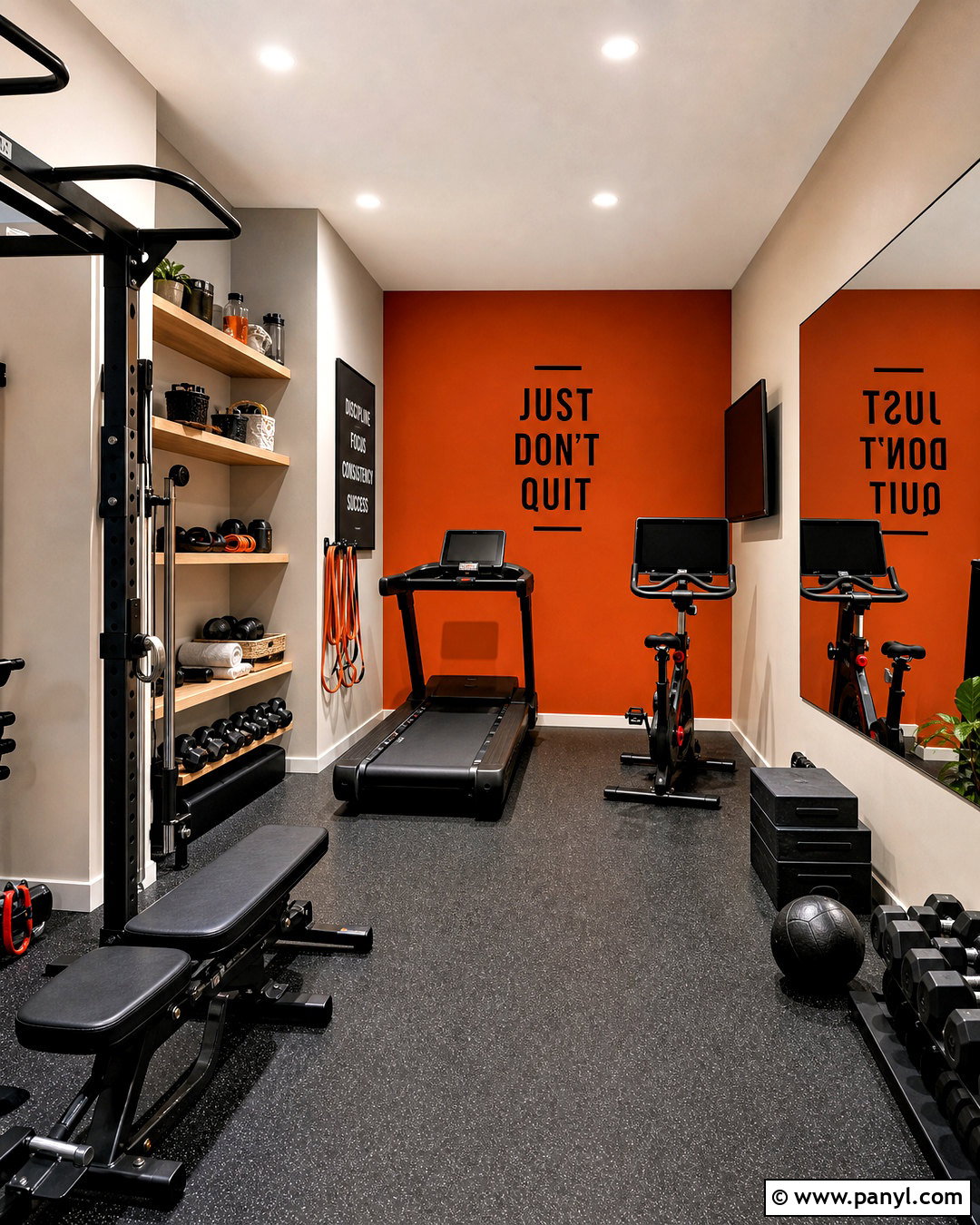 Orange Accent Wall Home Gym - 20 home gym colors paint ideas