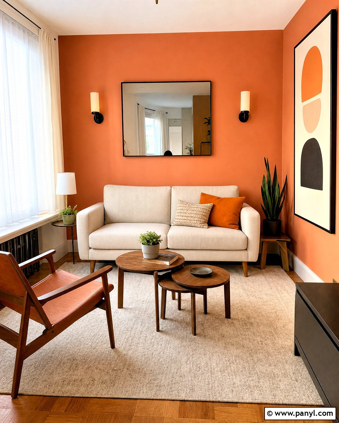 Orange Accent Wall Small Living Room - 20 orange accent wall living room ideas