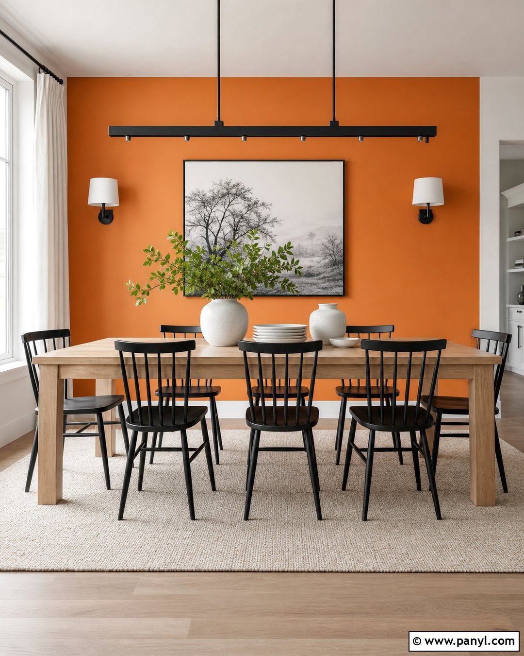 Orange Accent Wall With Black Accents - 30 orange accent walls