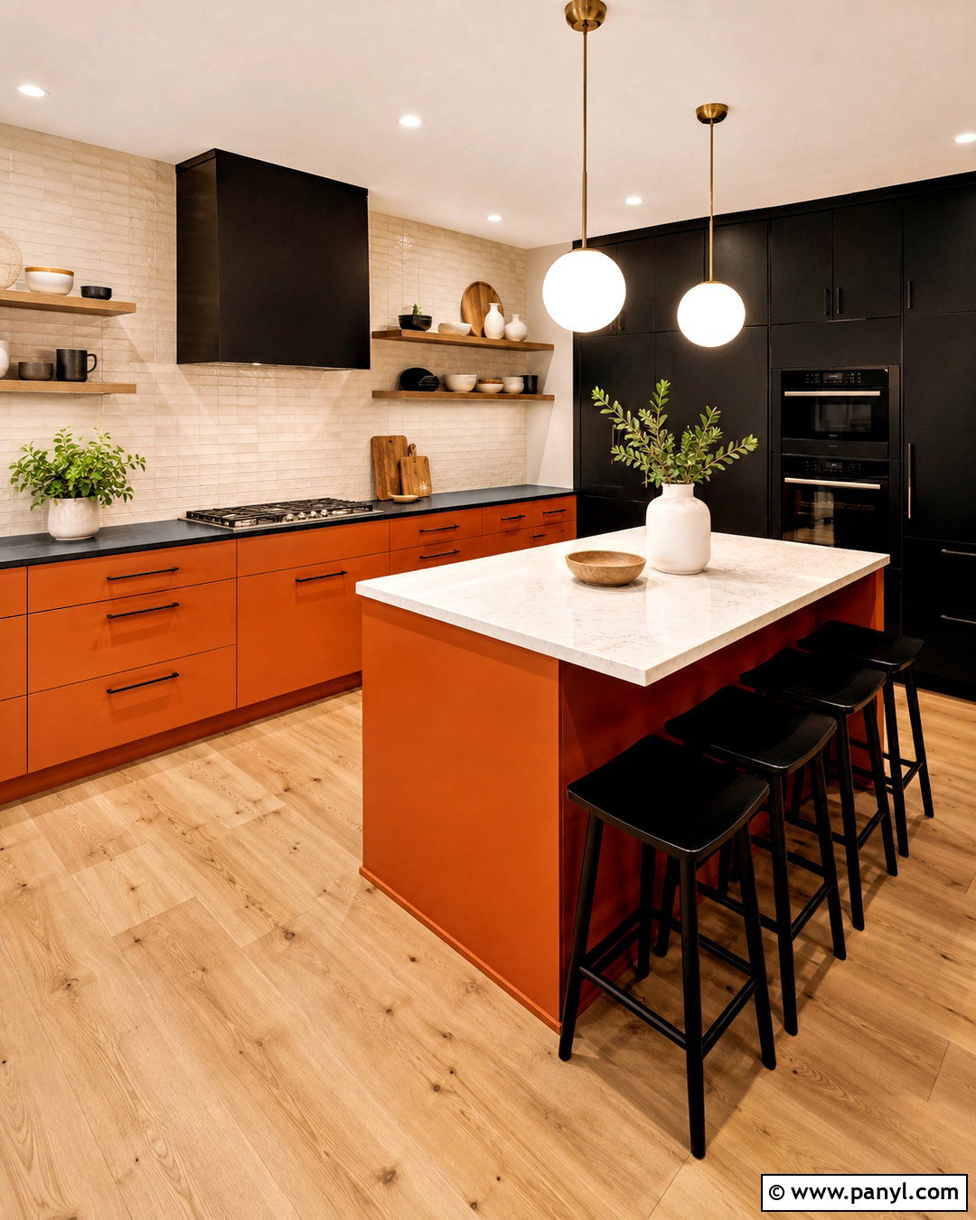 Orange And Black Kitchen - 20 orange kitchen ideas