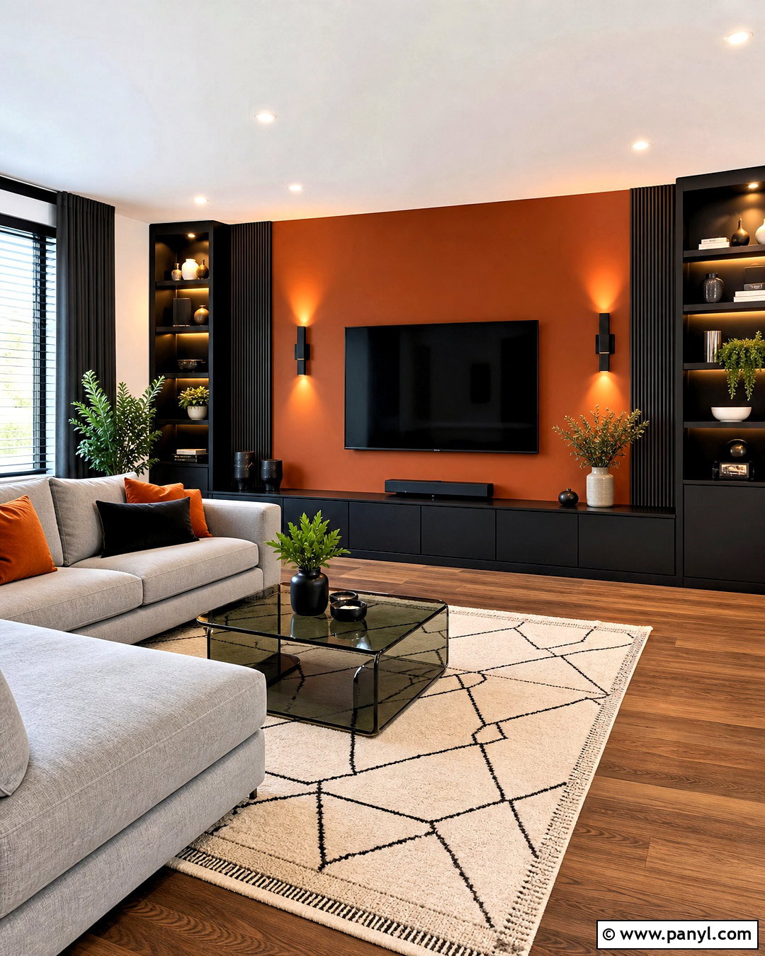 Orange And Black Modern Wall - 20 orange wall decor ideas