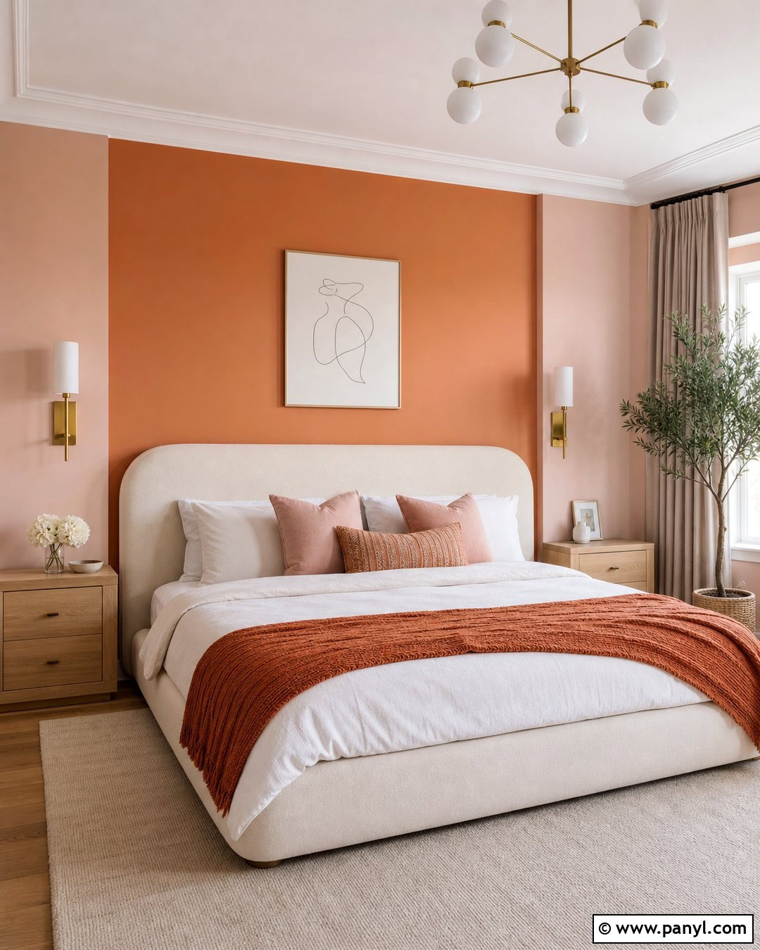 Orange And Blush Bedroom - 30 Orange Wall Color Ideas