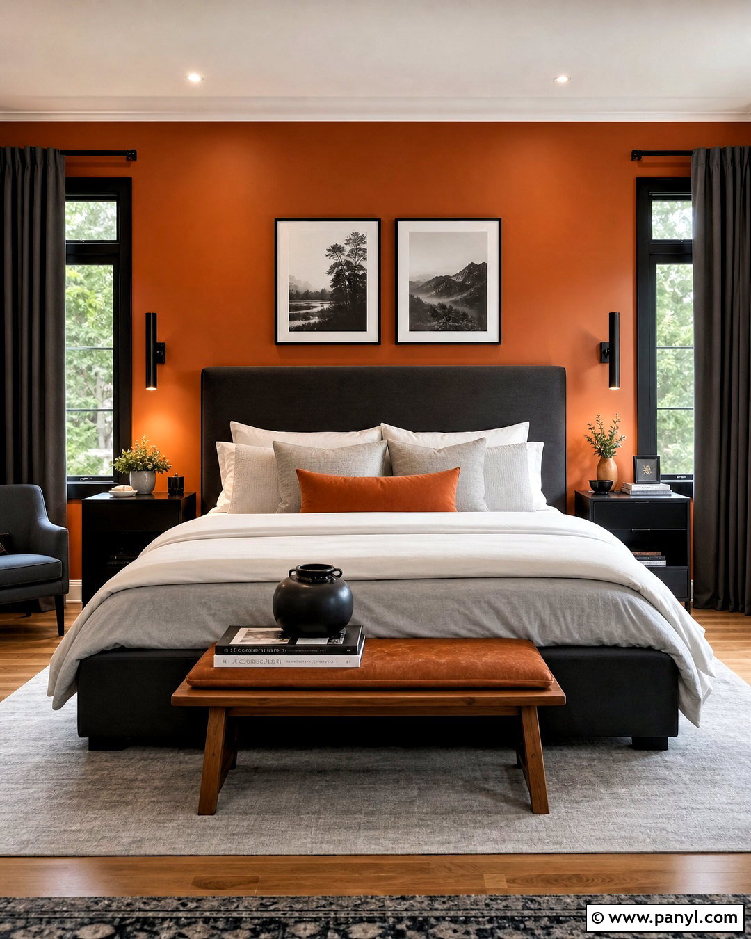 Orange And Charcoal Accent Wall Bedroom - 20 orange accent wall bedroom ideas