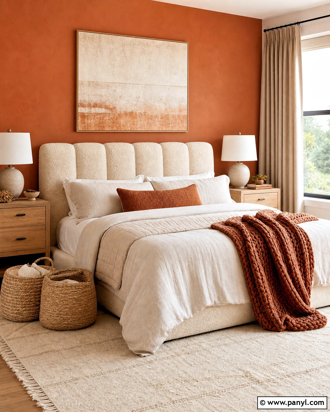 Orange And Cream Accent Wall Bedroom - 20 orange accent wall bedroom ideas