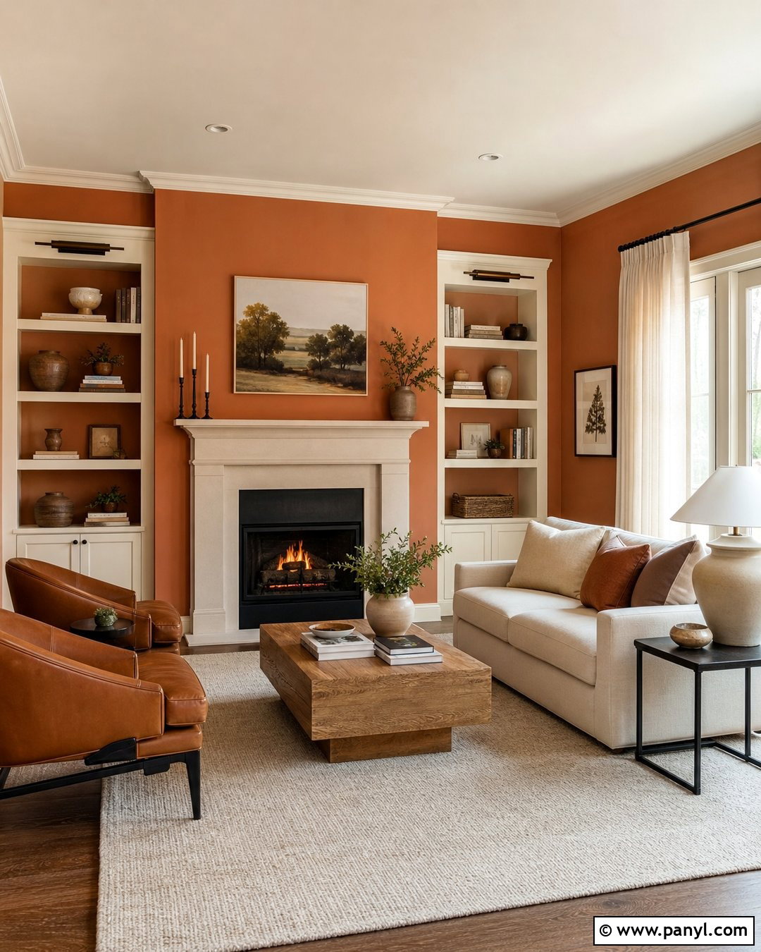 Orange And Cream Living Room - 30 Orange Wall Color Ideas