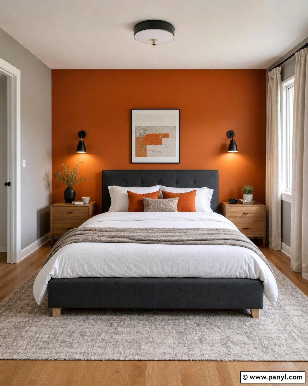 Orange And Gray Bedroom Walls - 30 Orange Painted Walls