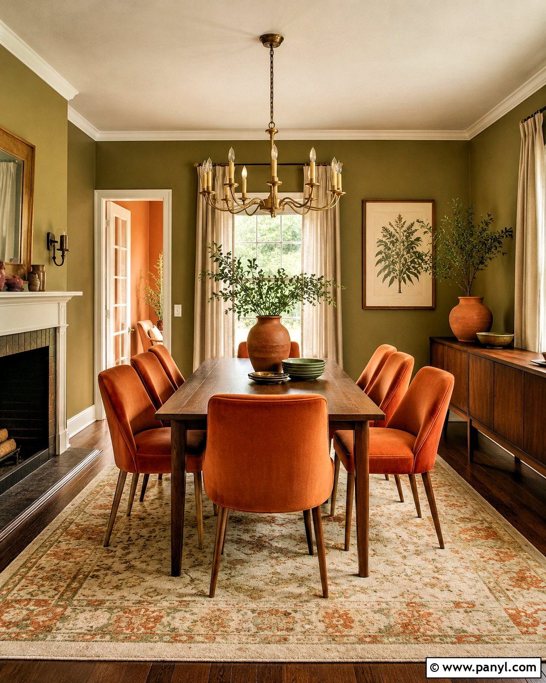 Orange And Green Dining Room - 20 orange interior ideas