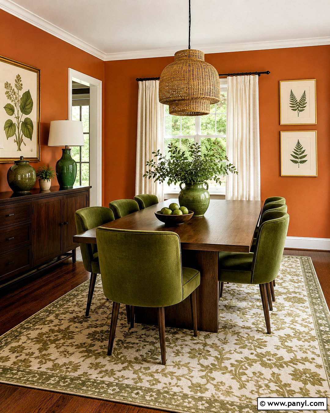 Orange And Green Dining Room - 20 orange home ideas