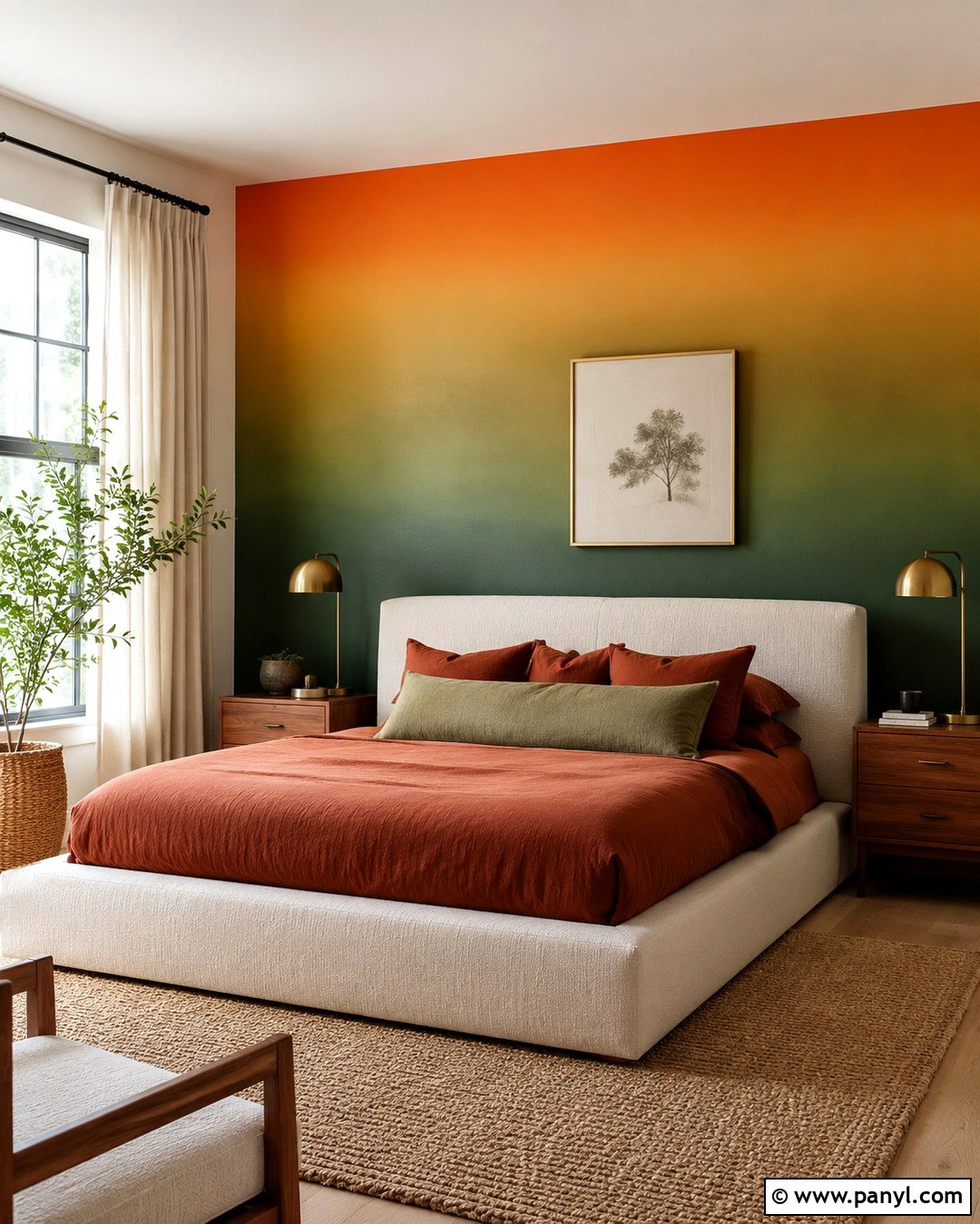Orange And Green Ombre Accent Wall - 20 Orange And Green Accent Wall Ideas