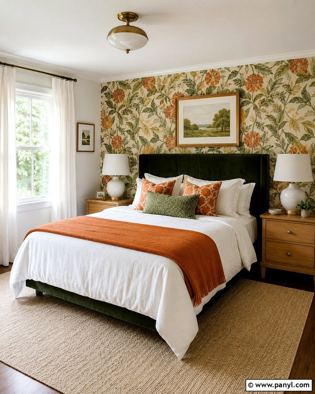 Orange And Green Wallpaper Accent Wall - 20 Orange And Green Accent Wall Ideas