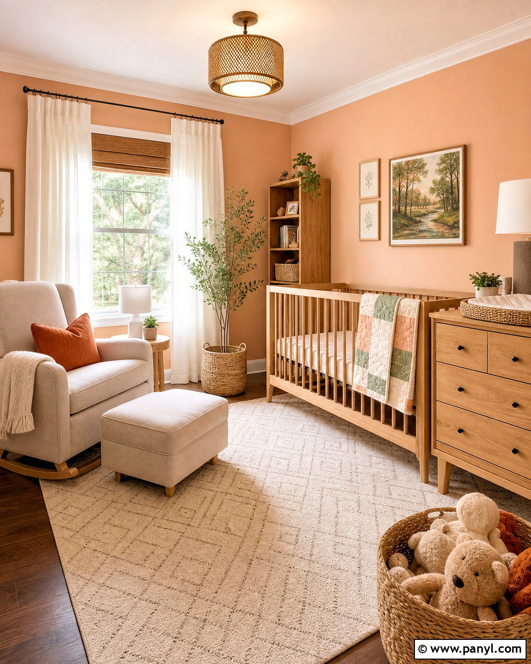 Orange And Natural Wood Nursery - 20 orange interior design ideas