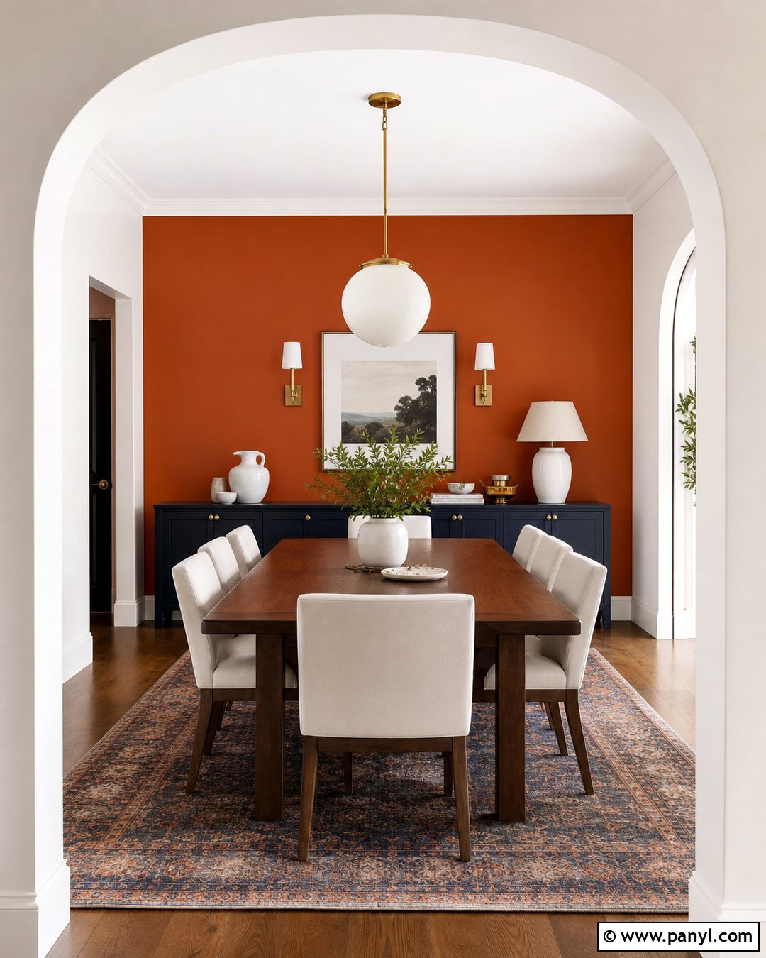 Orange And Navy Dining Room - 30 Orange Wall Color Ideas