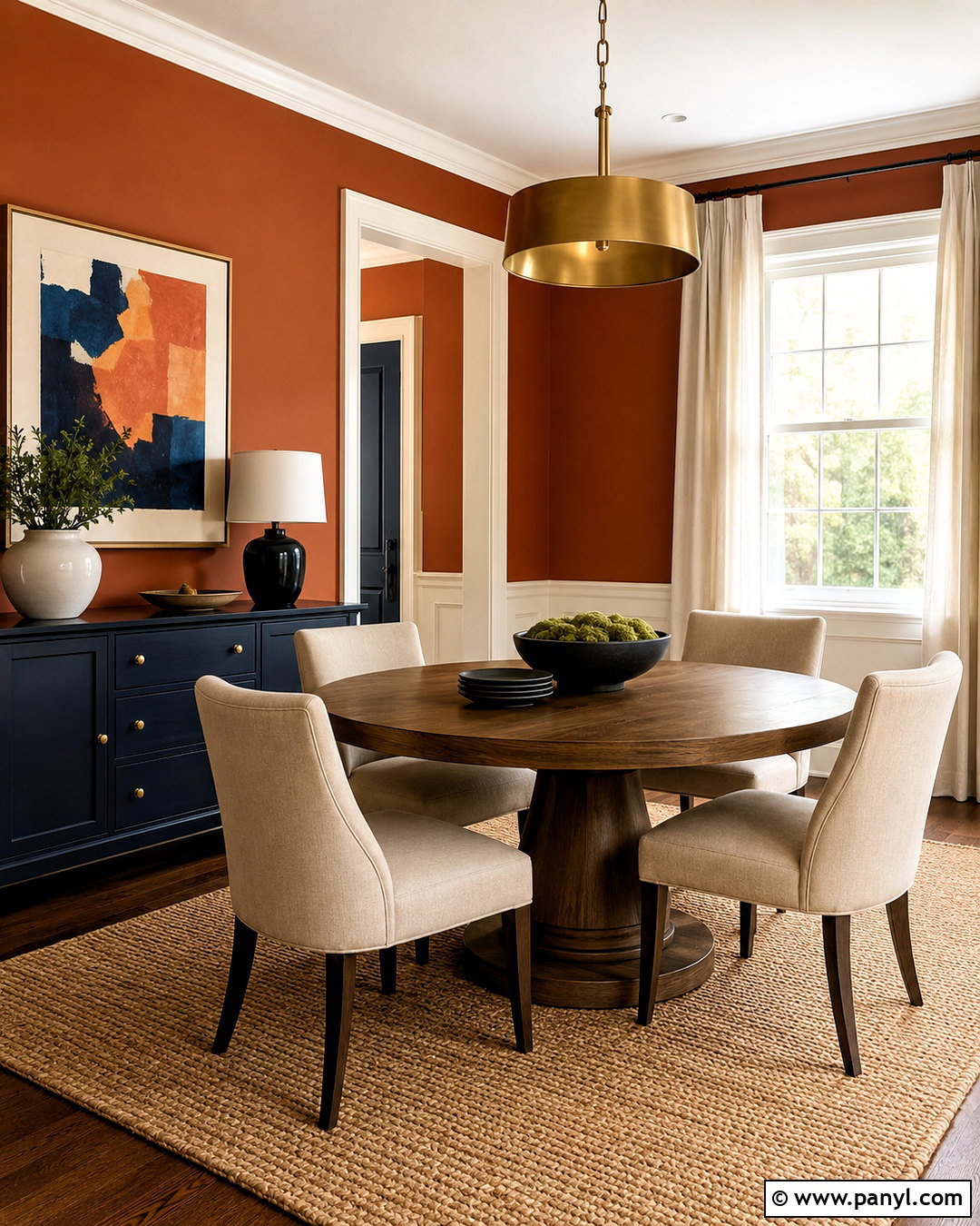 Orange And Navy Dining Room - 20 Warm Orange Wall Color Ideas