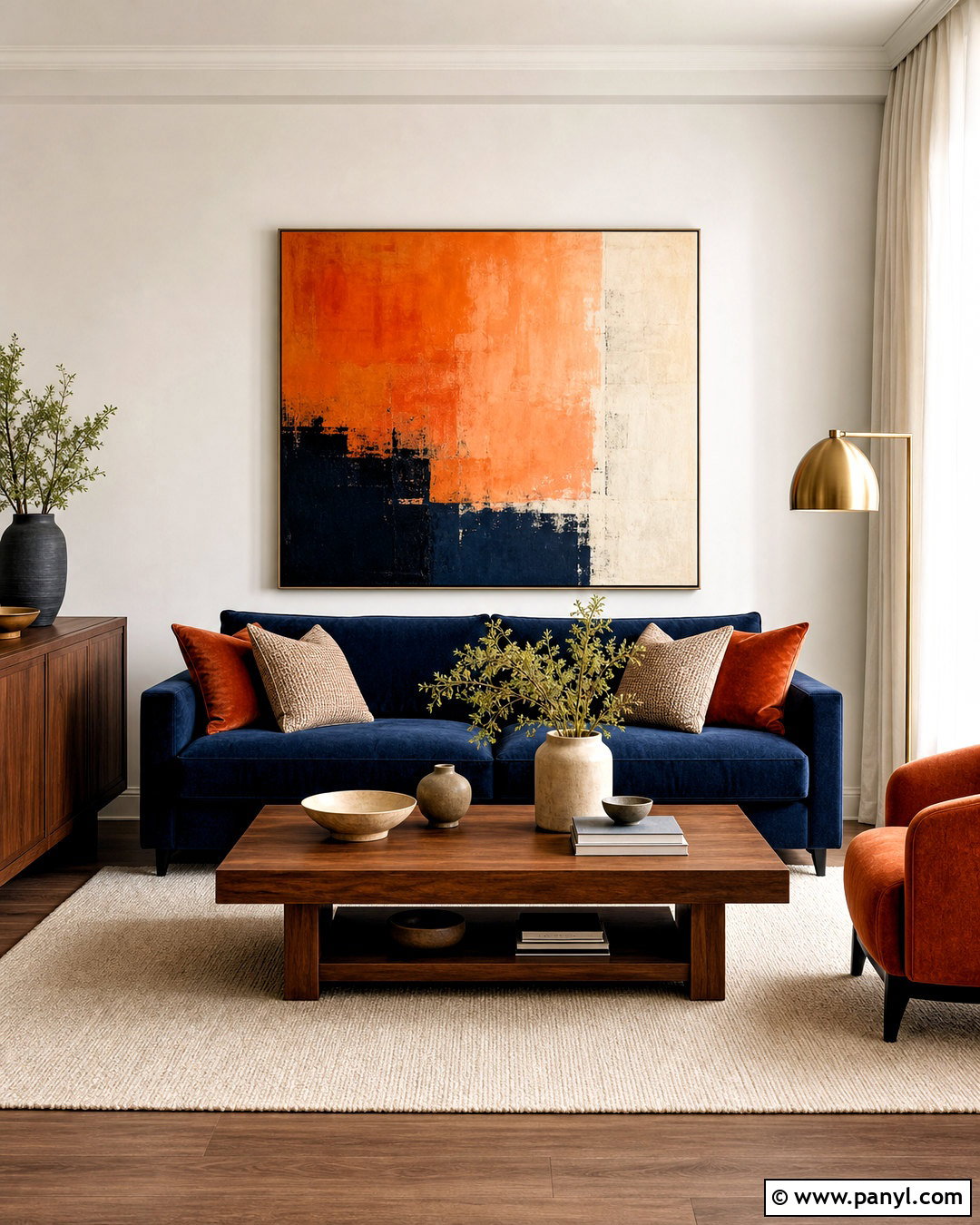 Orange And Navy Wall Decor - 20 orange wall decor ideas