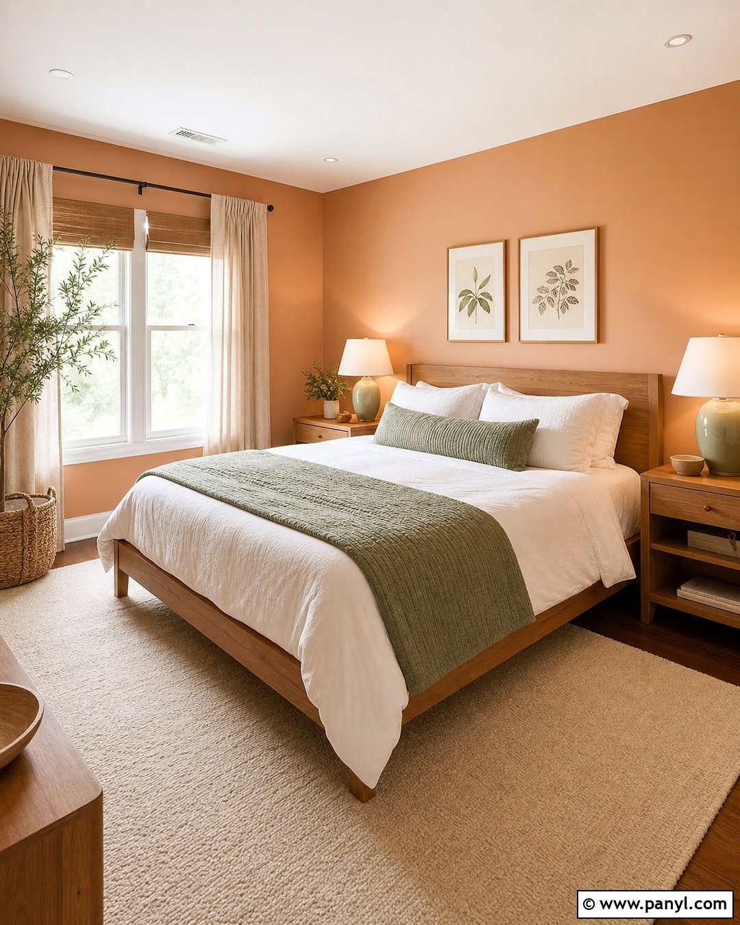 Orange And Sage Green Bedroom - 35 orange wall paint ideas
