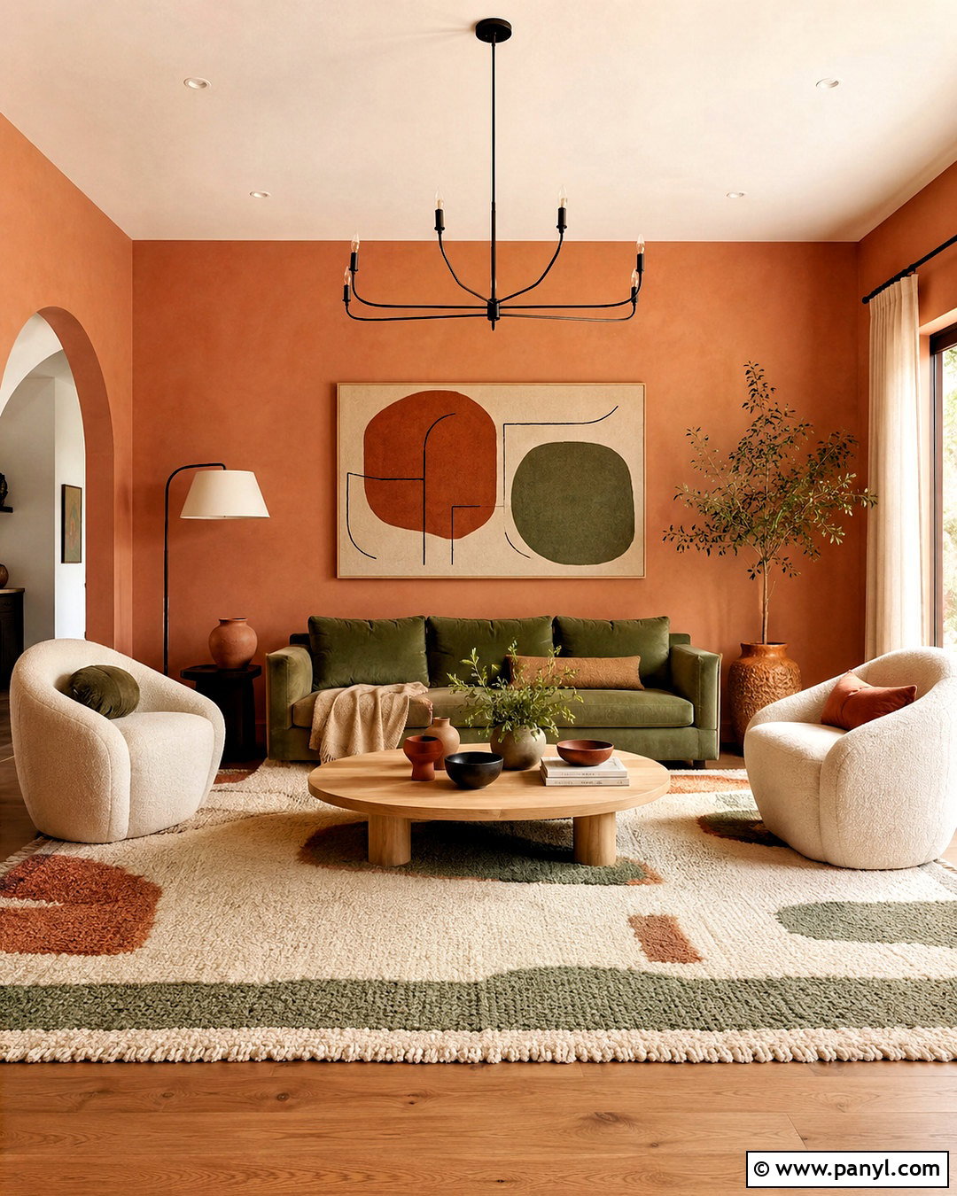 Orange And Sage Green Living Room - 20 Warm Orange Wall Color Ideas