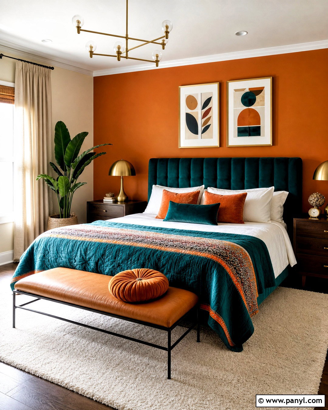 Orange And Teal Accent Wall Bedroom - 20 orange accent wall bedroom ideas