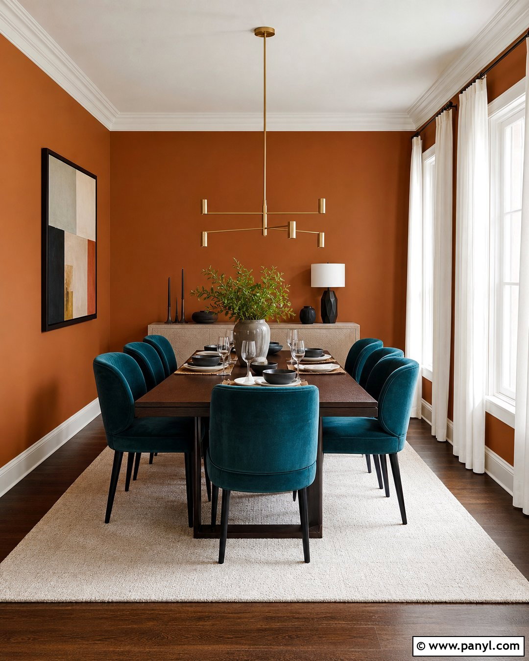 Orange And Teal Dining Room - 35 orange wall paint ideas