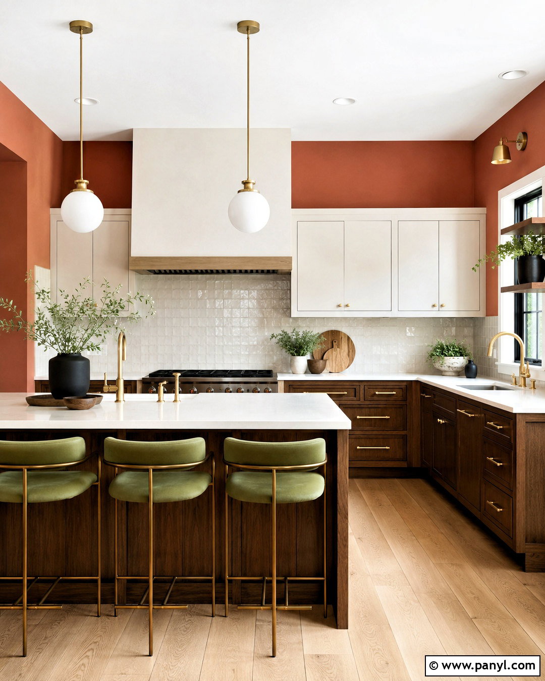 Orange And Walnut Kitchen - 20 Warm Orange Wall Color Ideas