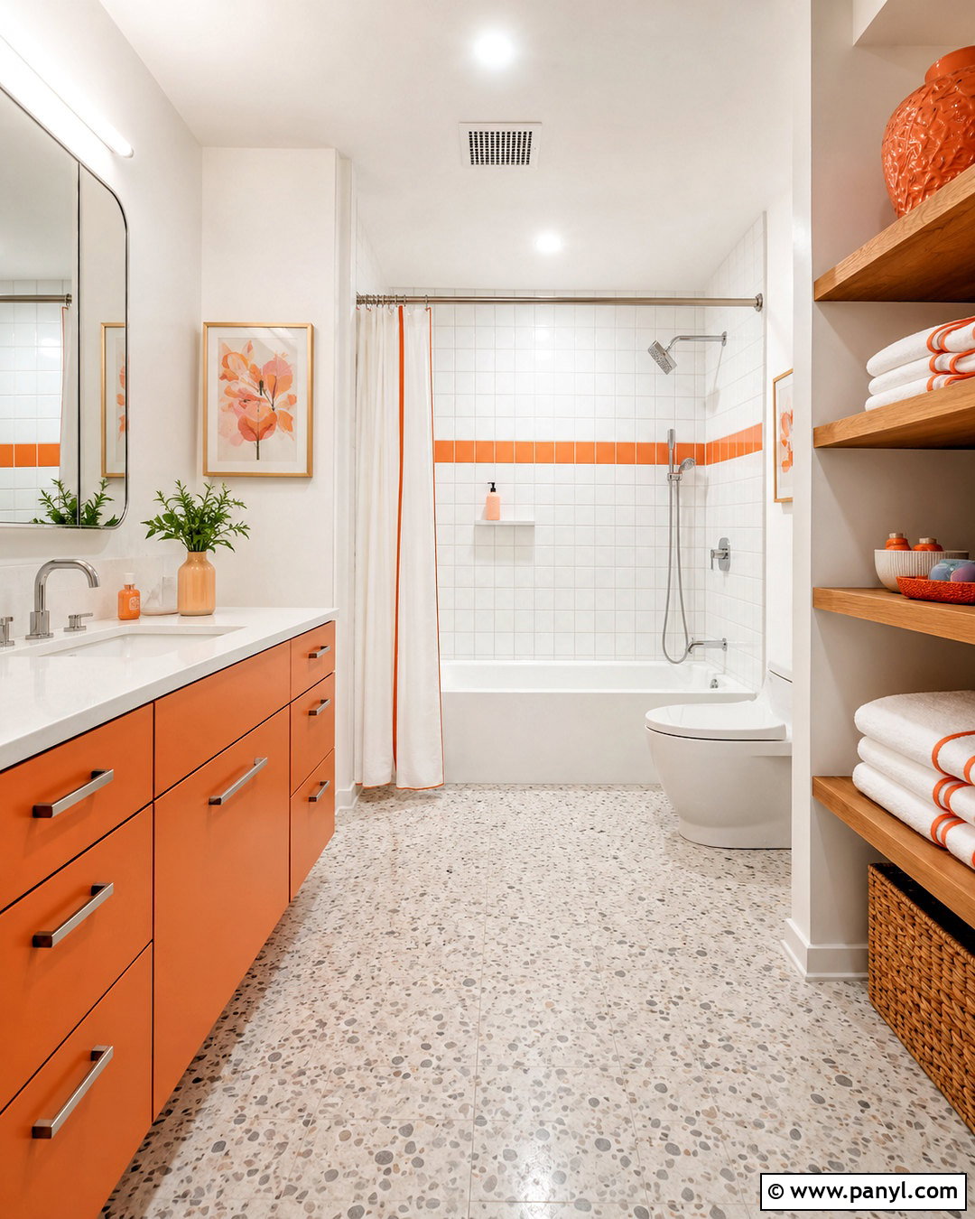 Orange And White Bathroom - 20 orange bathrooms designs