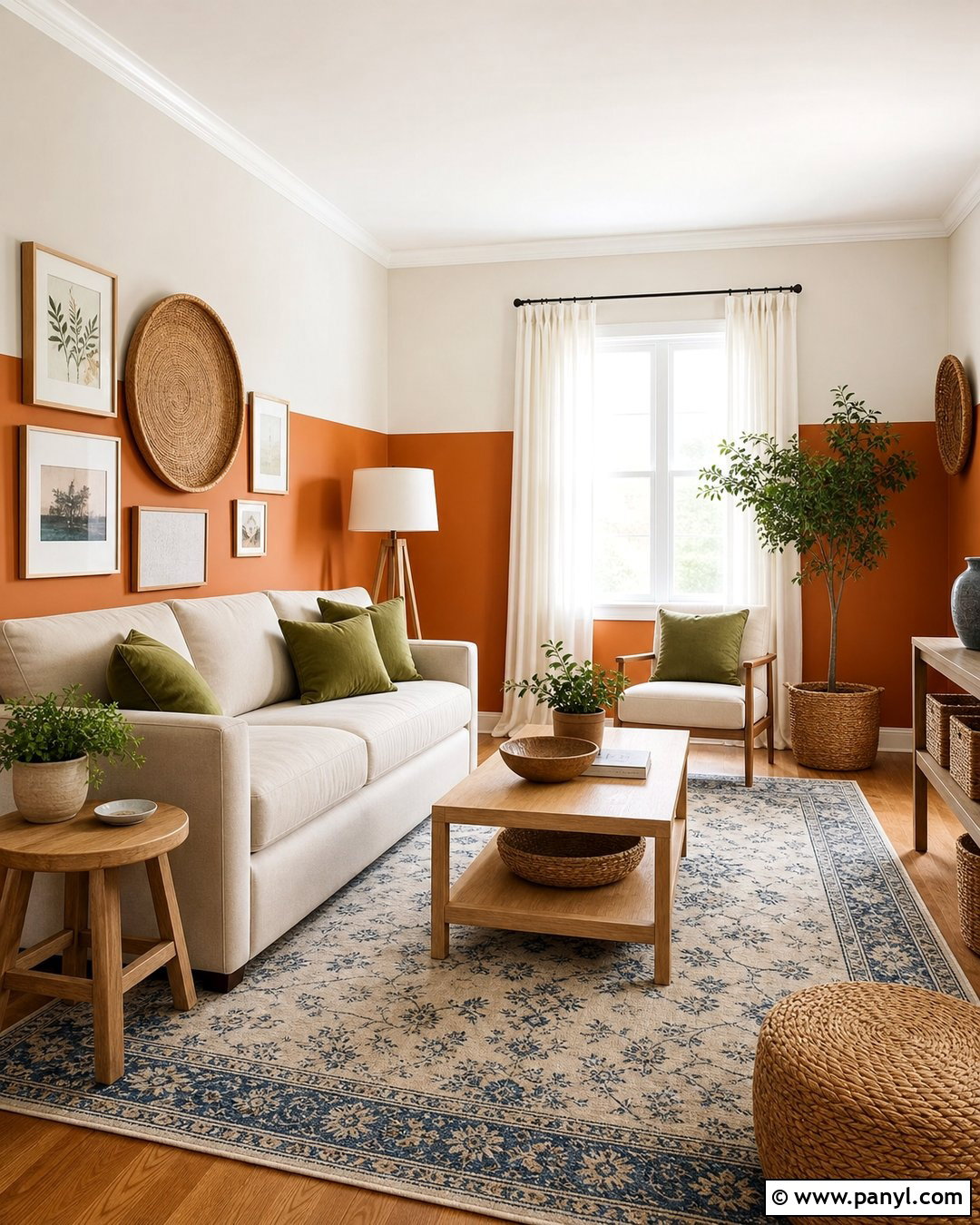 Orange And White Two Tone Wall - 35 orange wall paint ideas