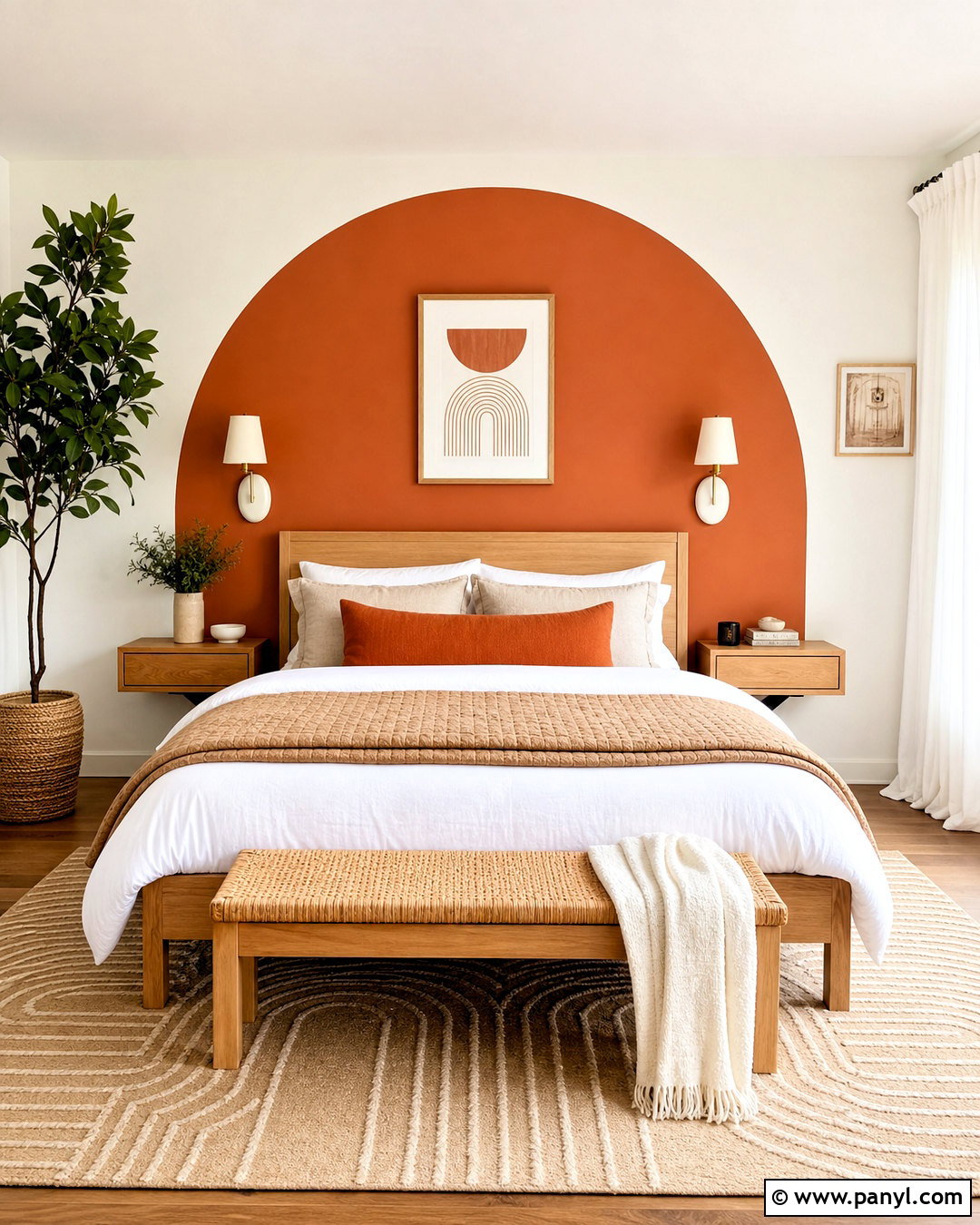 Orange Arch Accent Wall Bedroom - 20 orange accent wall bedroom ideas