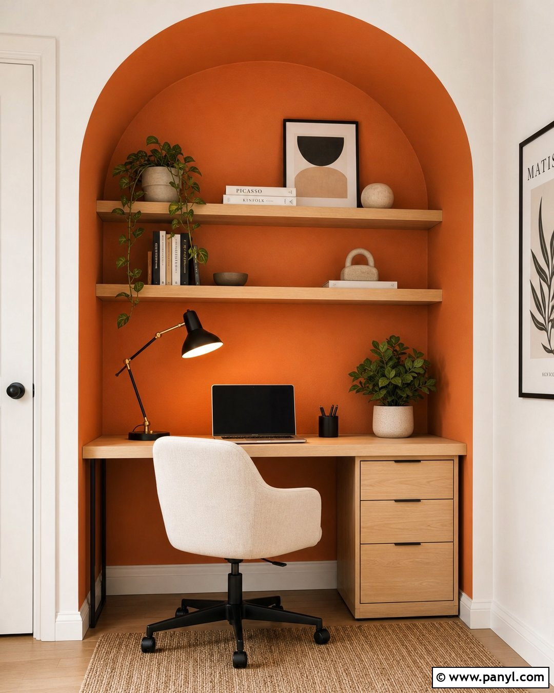 Orange Arch Accent Wall - 35 orange wall paint ideas
