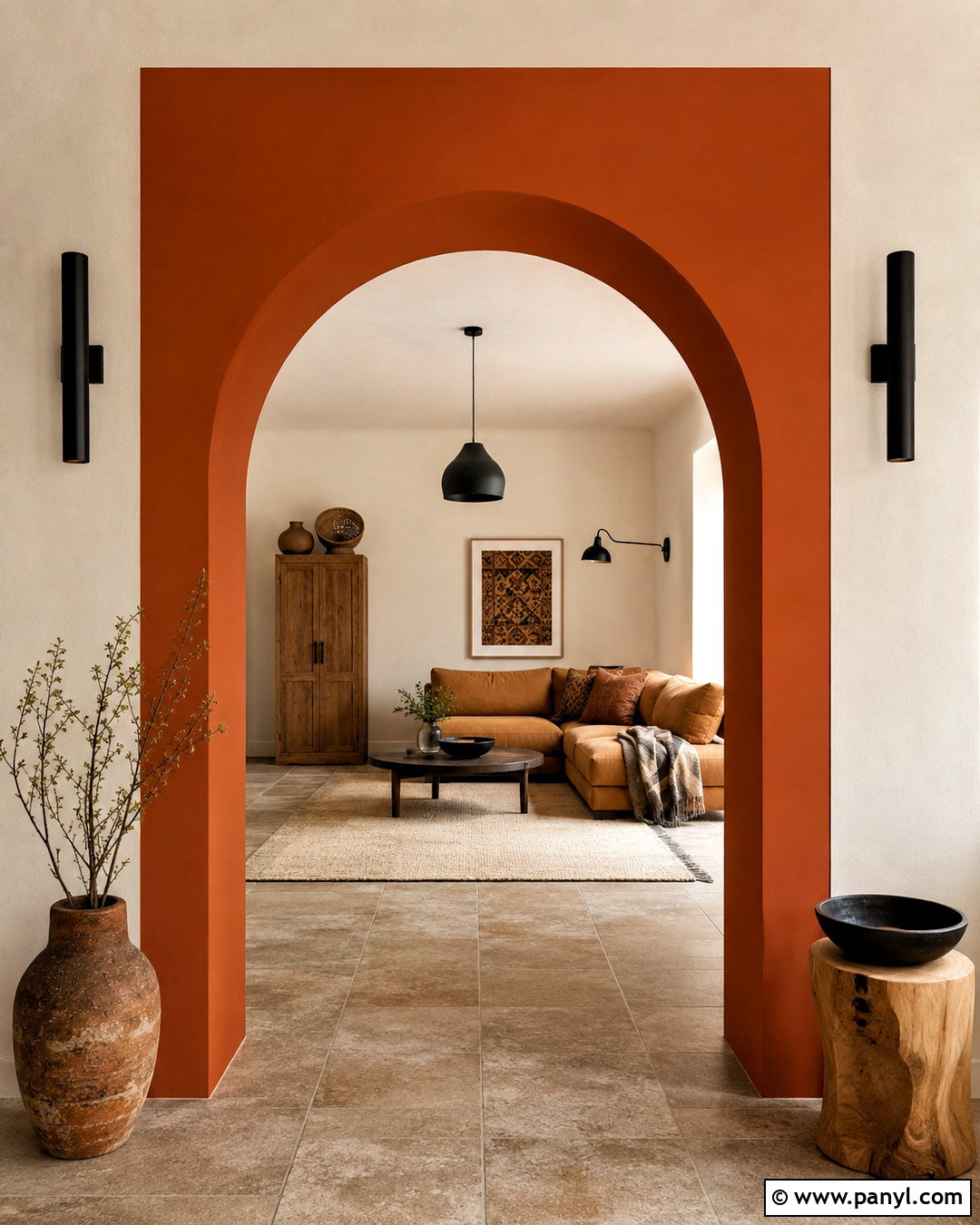 Orange Archway Color Block Wall - 20 colour block walls